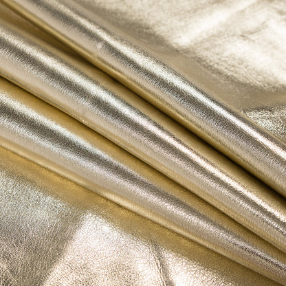 Medium Metallic Gold Foil Lamb Leather Folded