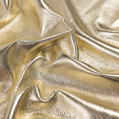 Medium Metallic Gold Foil Lamb Leather Detail