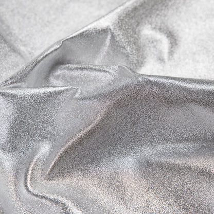 Medium Metallic Silver Foil Lamb Leather Detail