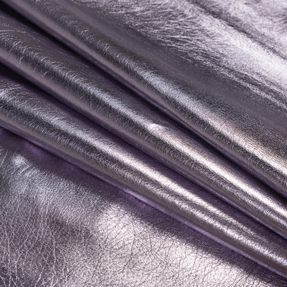 Medium Metallic Lilac Foil Lamb Leather Folded