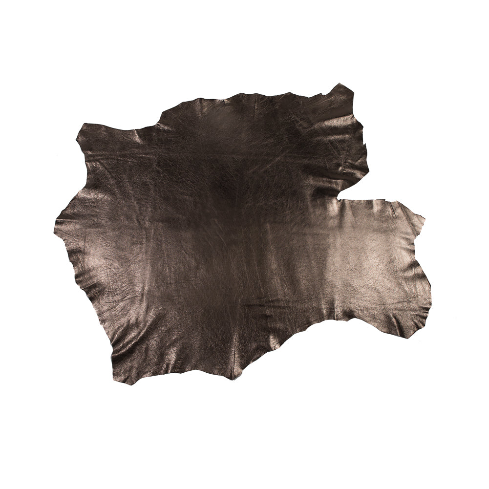 Large Metallic Antique Gold Foil Lamb Leather