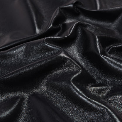 Medium Metallic Black Foil Lamb Leather Detail