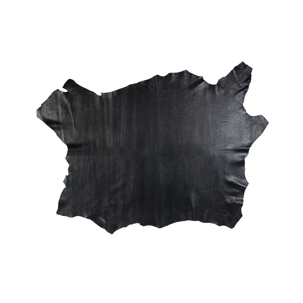 Medium Metallic Black Foil Lamb Leather