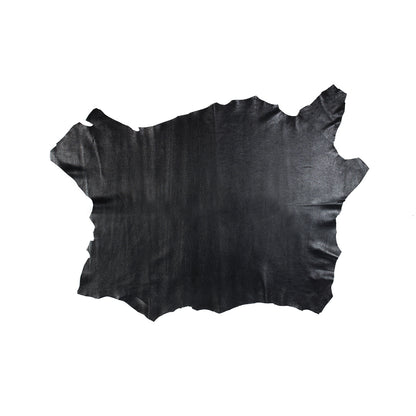 Medium Metallic Black Foil Lamb Leather