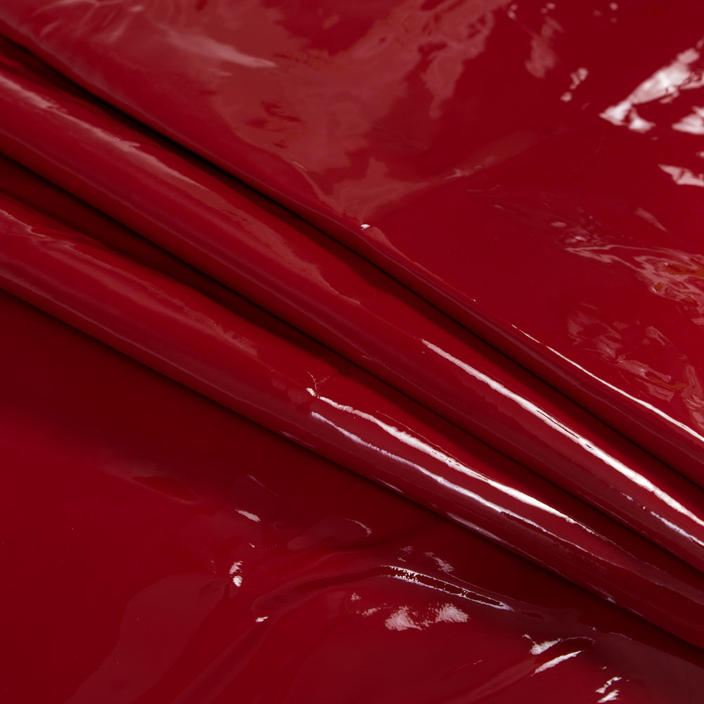 Medium Red Patent Lamb Leather Folded