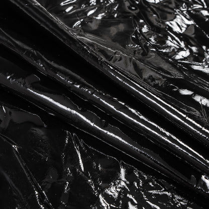 Medium Black Patent Lamb Leather Folded