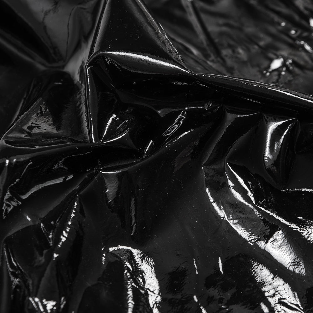 Large Black Patent Lamb Leather Detail