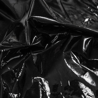 Large Black Patent Lamb Leather Detail