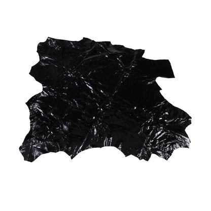 Large Black Patent Lamb Leather