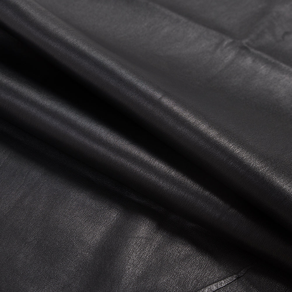 Medium Black Stretch Lamb Leather Folded
