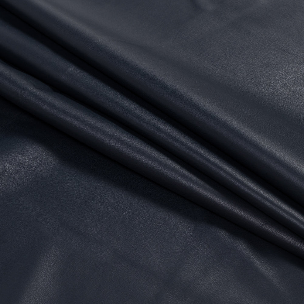 Large Navy Lamb Leather Folded