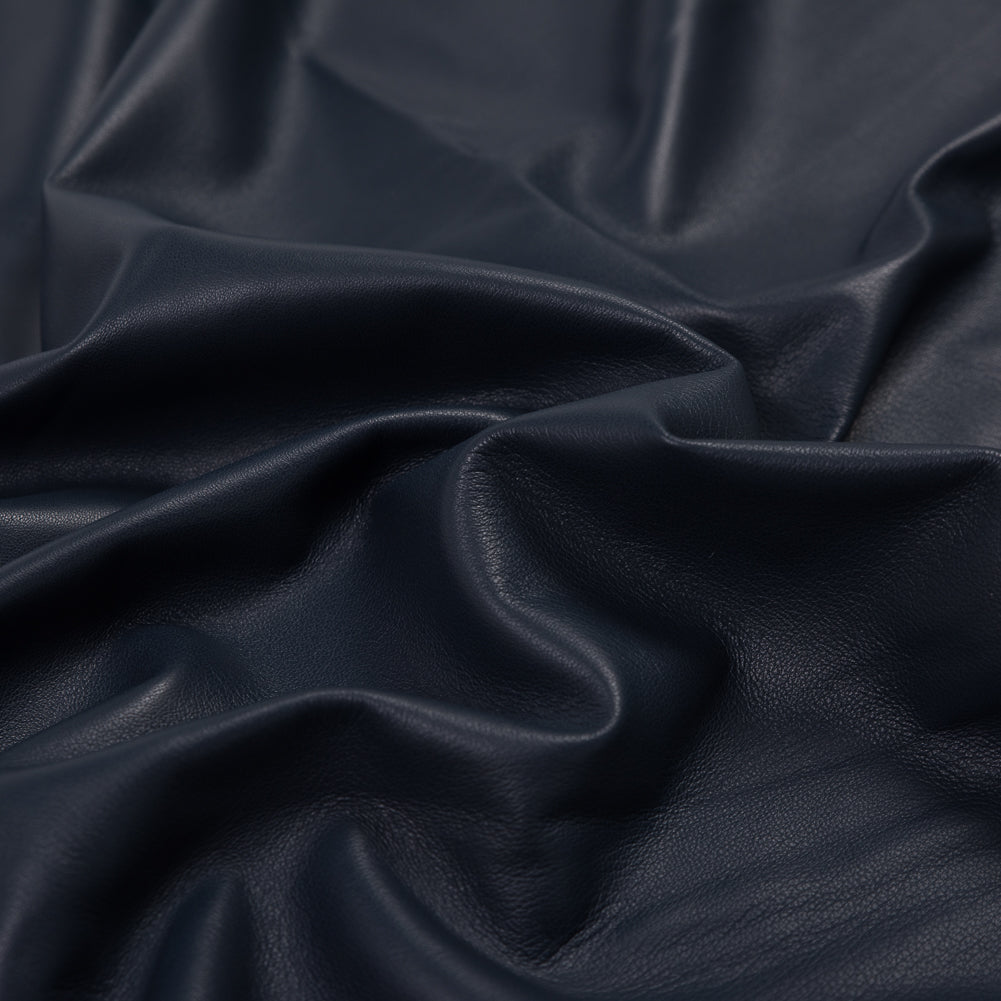 Large Navy Lamb Leather Detail