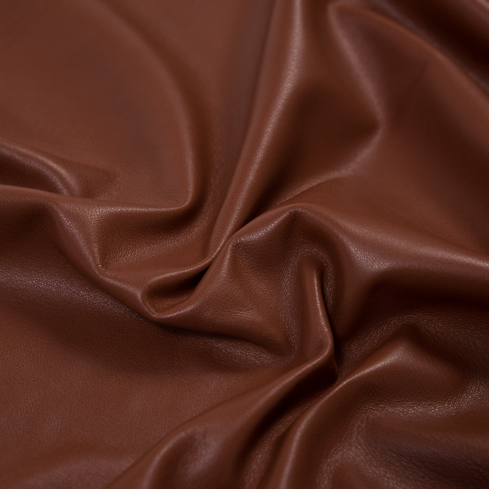 Large Cognac Lamb Leather Detail