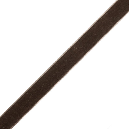 Swiss Brown Single-Faced Velvet Ribbon - 0.625" Detail