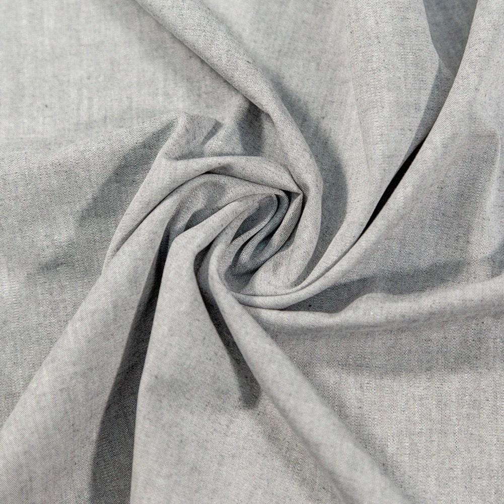 Calendered Organic Cotton Chambray - Black - Ramillies Collection