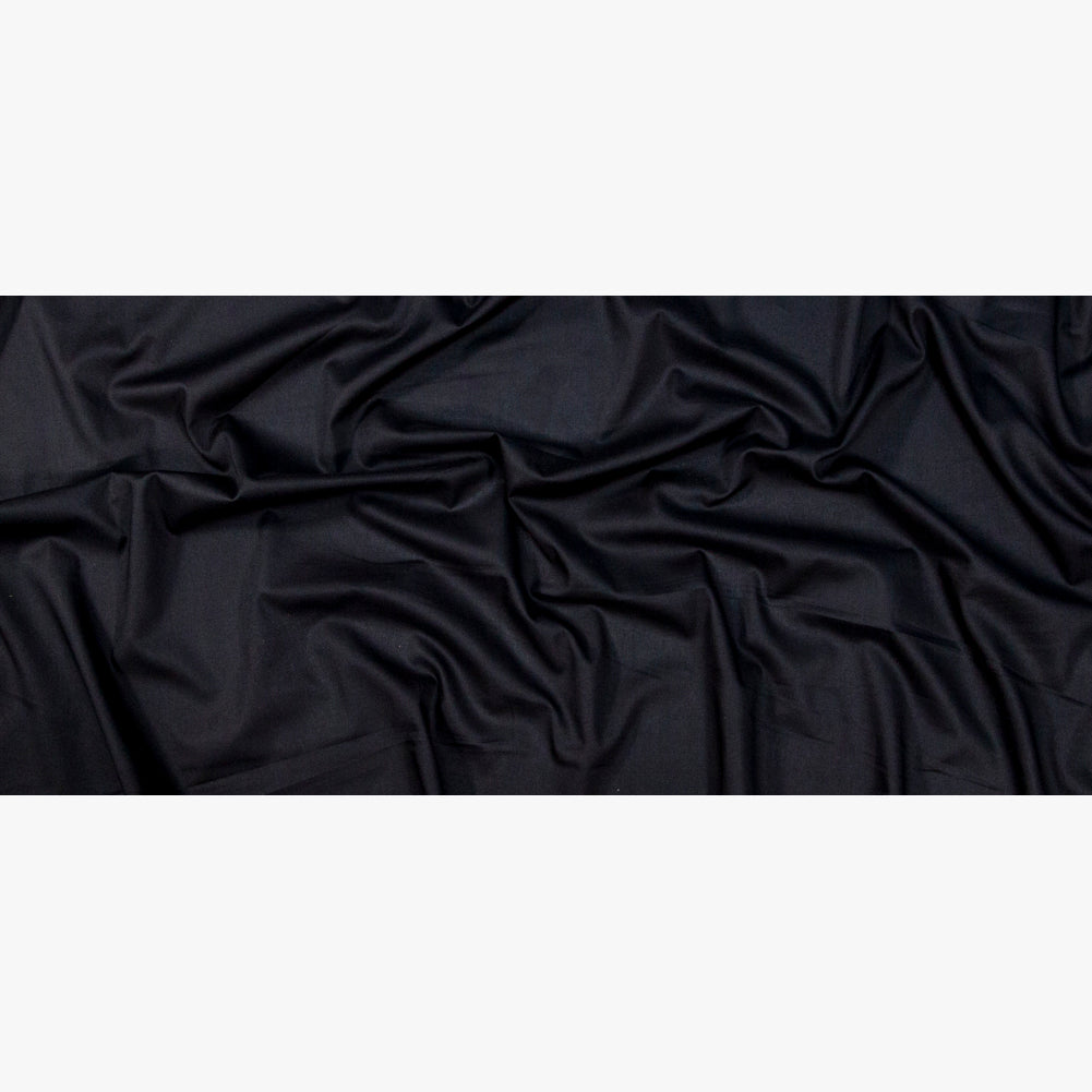 Mercerized Organic Egyptian Cotton Voile - Black - Toulouse Collection Folded