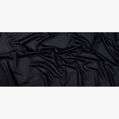 Mercerized Organic Egyptian Cotton Voile - Black - Toulouse Collection Folded