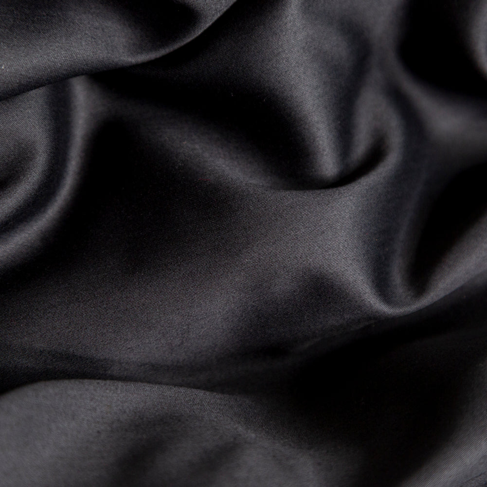 Mercerized Organic Egyptian Cotton Shirting - Black - Ravello Collection Full