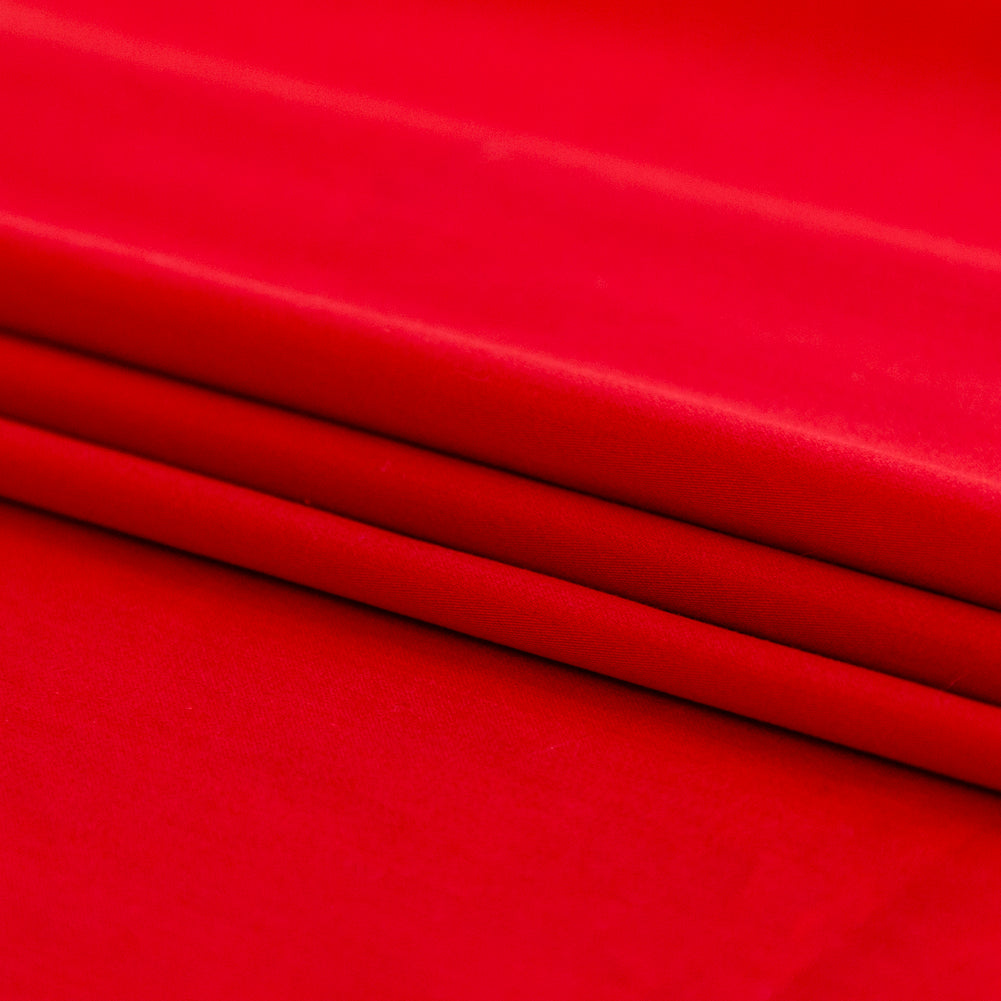 Mercerized Organic Egyptian Cotton Shirting - Red - Ravello Collection Detail