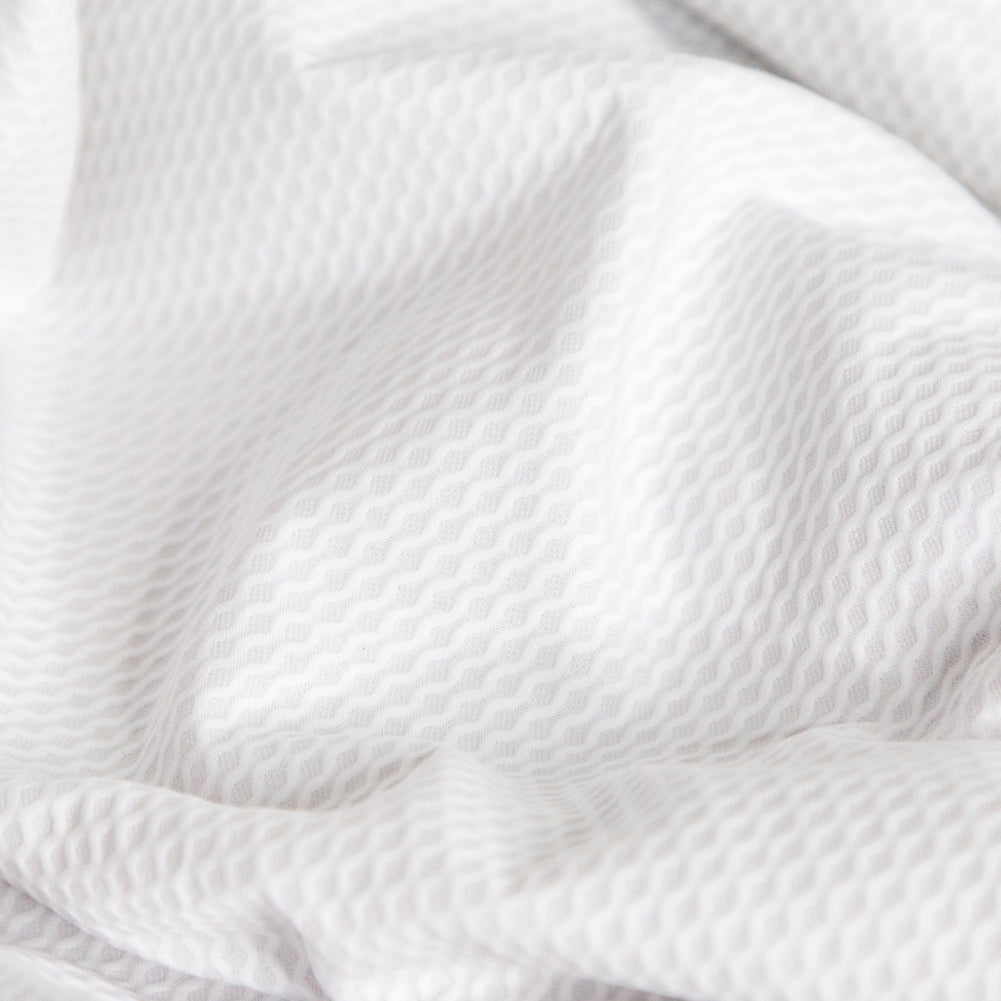 Bullseye Organic Cotton Pique - White - Maiori Collection Full