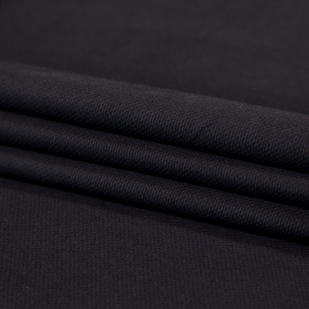 Birdseye Organic Cotton Pique - Black - Otranto Collection Detail