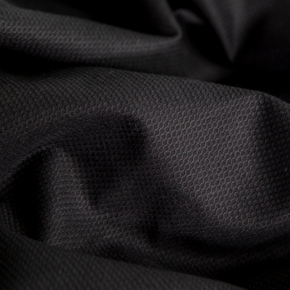 Birdseye Organic Cotton Pique - Black - Otranto Collection Full