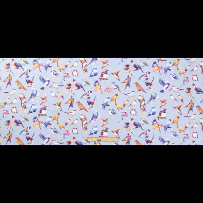 Blue Bird Printed Organic Cotton Shirting Folded