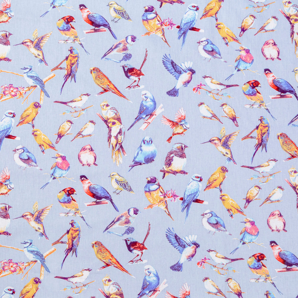 Blue Bird Printed Organic Cotton Shirting