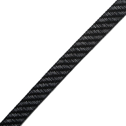 Black and Gray Regimental Striped Woven Trim - 0.625" Detail