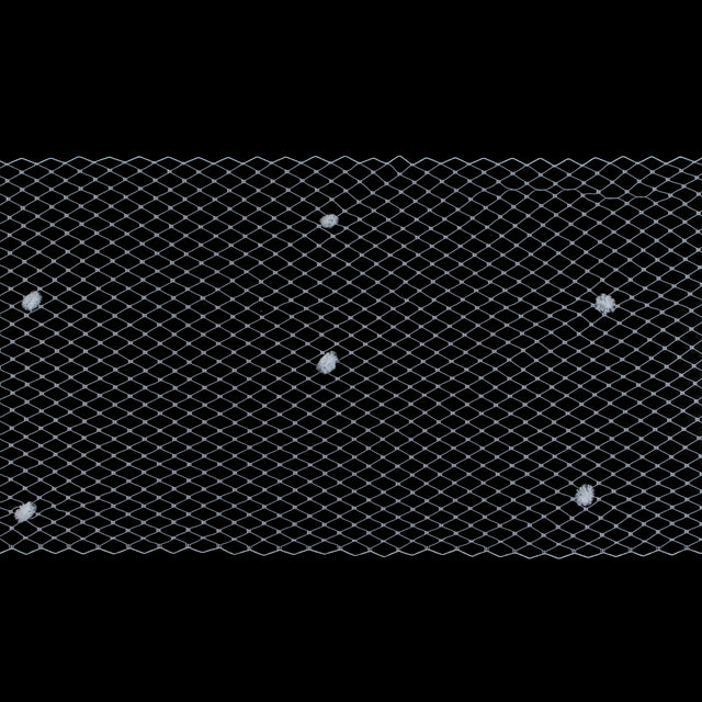 White Russian Veiling with Pom Poms - 9"