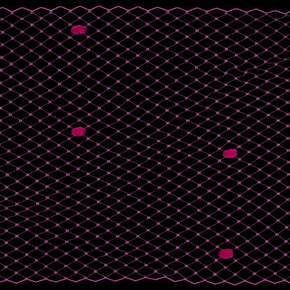 Fuchsia Russian Veiling with Pom Poms - 9" Detail