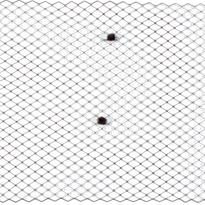 Brown Russian Veiling with Pom Poms - 9" Detail