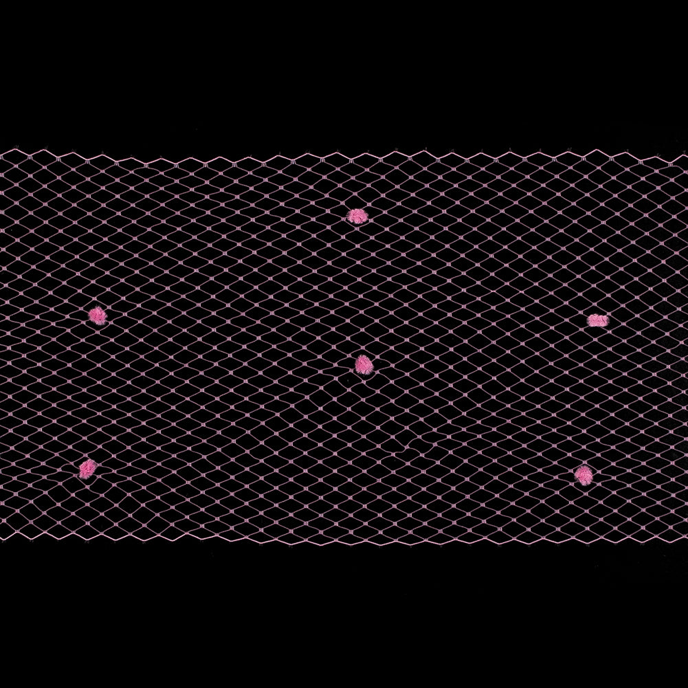 Hot Pink Russian Veiling with Pom Poms - 9"