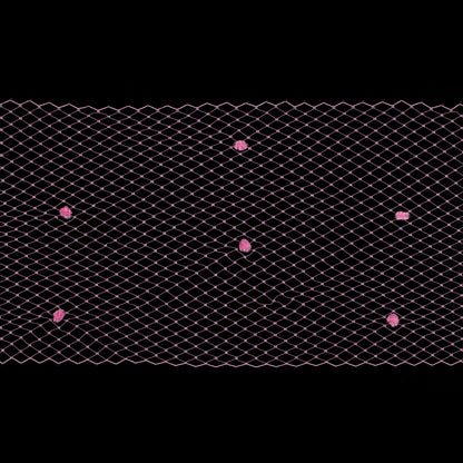 Hot Pink Russian Veiling with Pom Poms - 9"