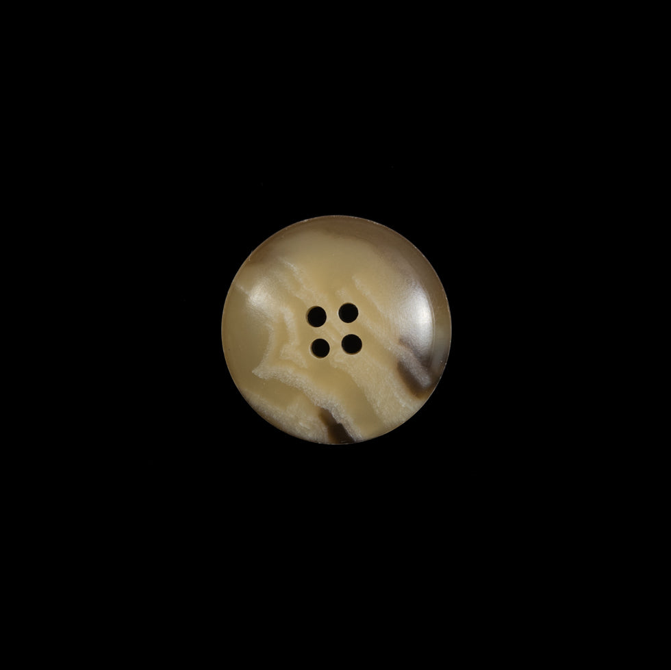 Tan and Brown Swirl 4-Hole Plastic Button - 24L/15mm Detail