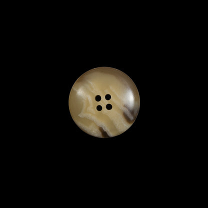 Tan and Brown Swirl 4-Hole Plastic Button - 24L/15mm Detail