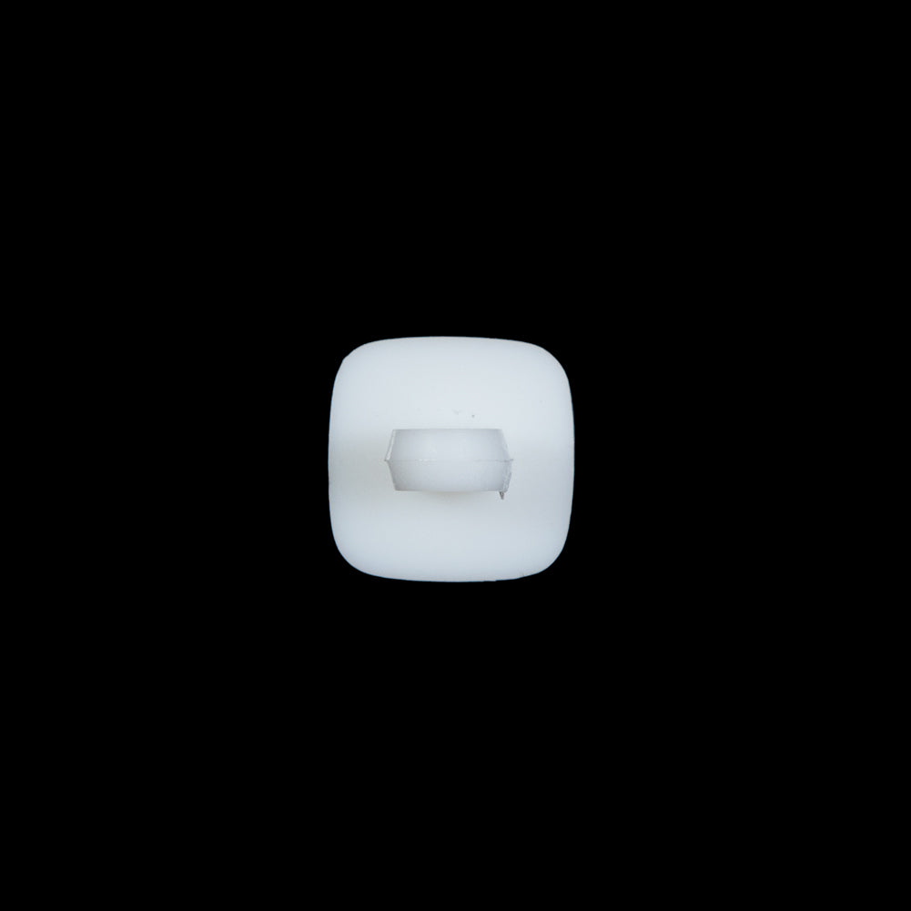 Glossy White Square Shank Back Button - 24L/15mm Detail