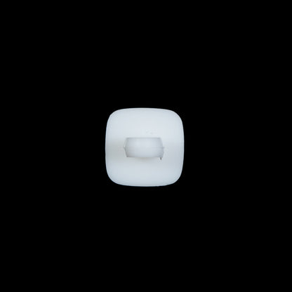 Glossy White Square Shank Back Button - 24L/15mm Detail