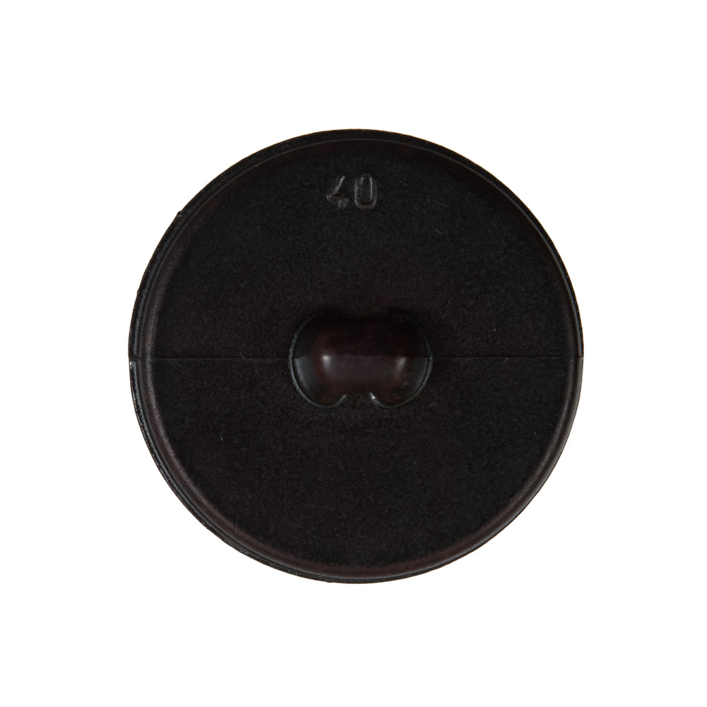 Brown Plastic Button with Emblem - 40L/25.5mm Detail