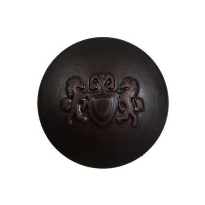 Brown Plastic Button with Emblem - 40L/25.5mm