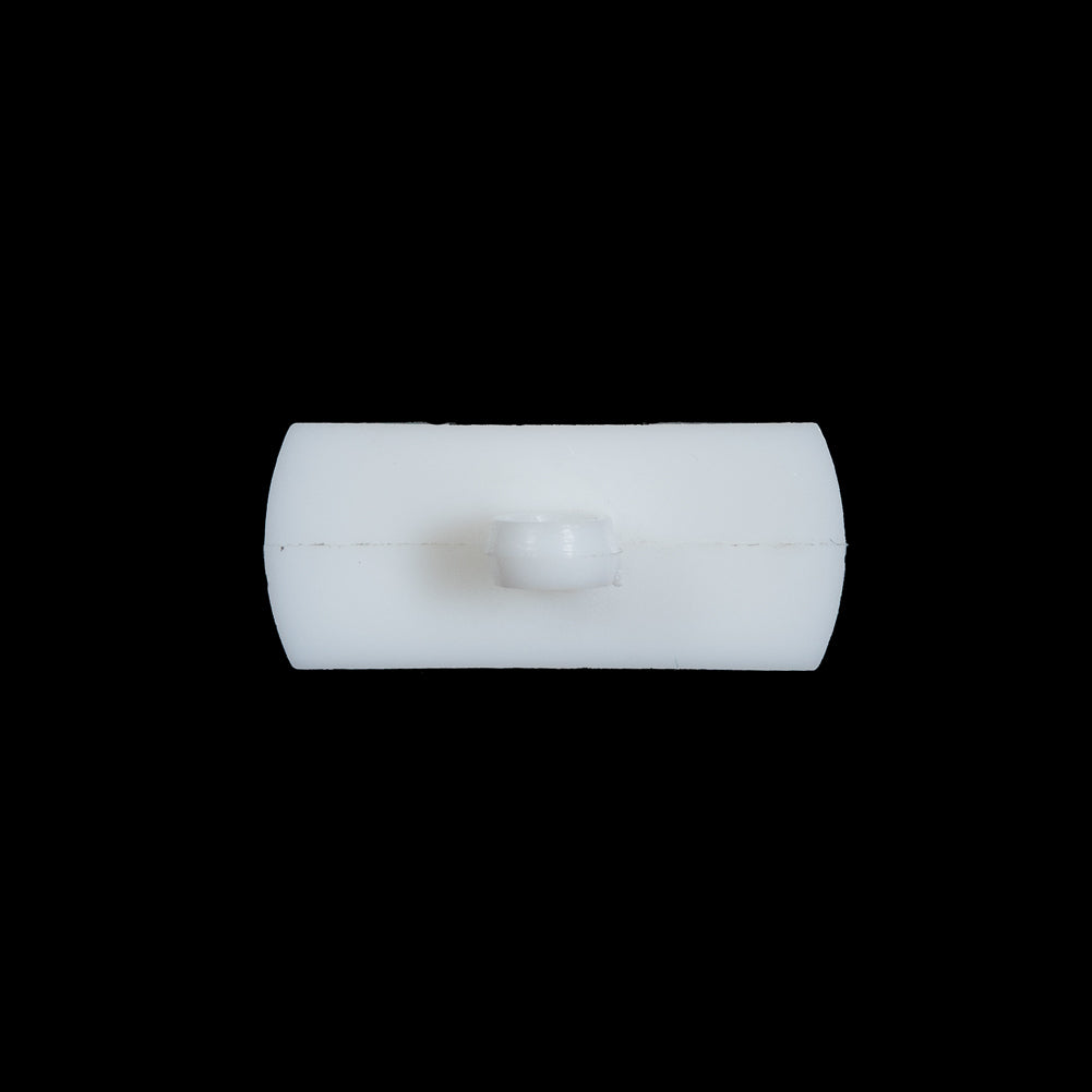 White Rectangular Shank Back Button - 0.5" x 1" Detail