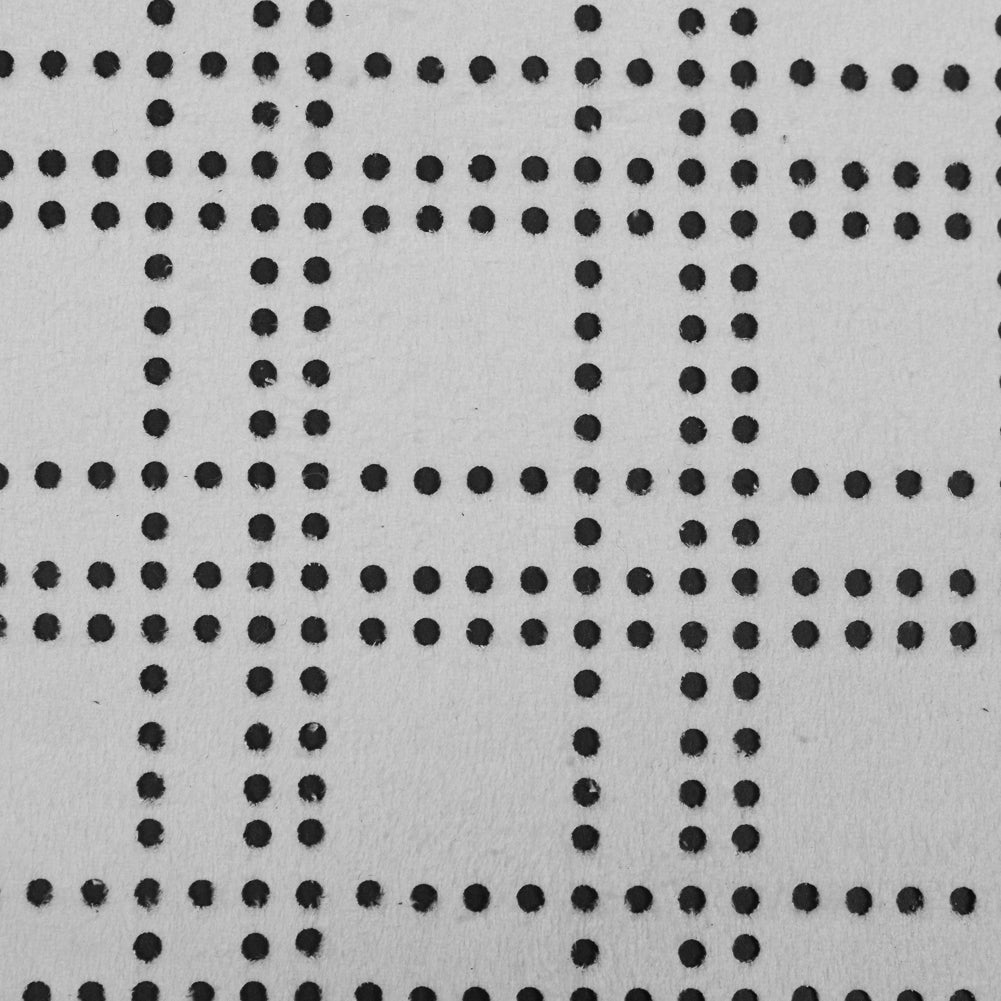 Faux Suede with Perforated Squares - White Detail