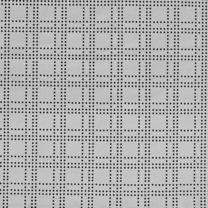 Faux Suede with Perforated Squares - White