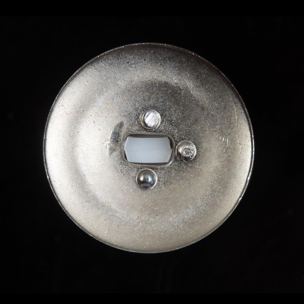 Pearl and Silver Plastic Shank Back Button - 44L/28mm Detail