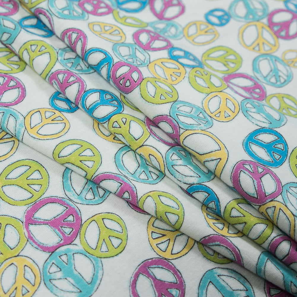 Peace Signs Cotton Jersey Detail