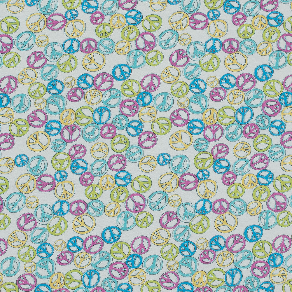Peace Signs Cotton Jersey