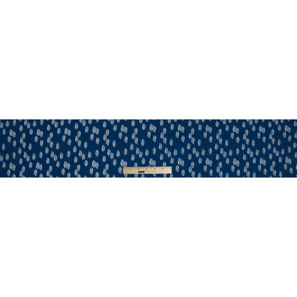 Blue Ikat Spots Cotton Jersey Folded