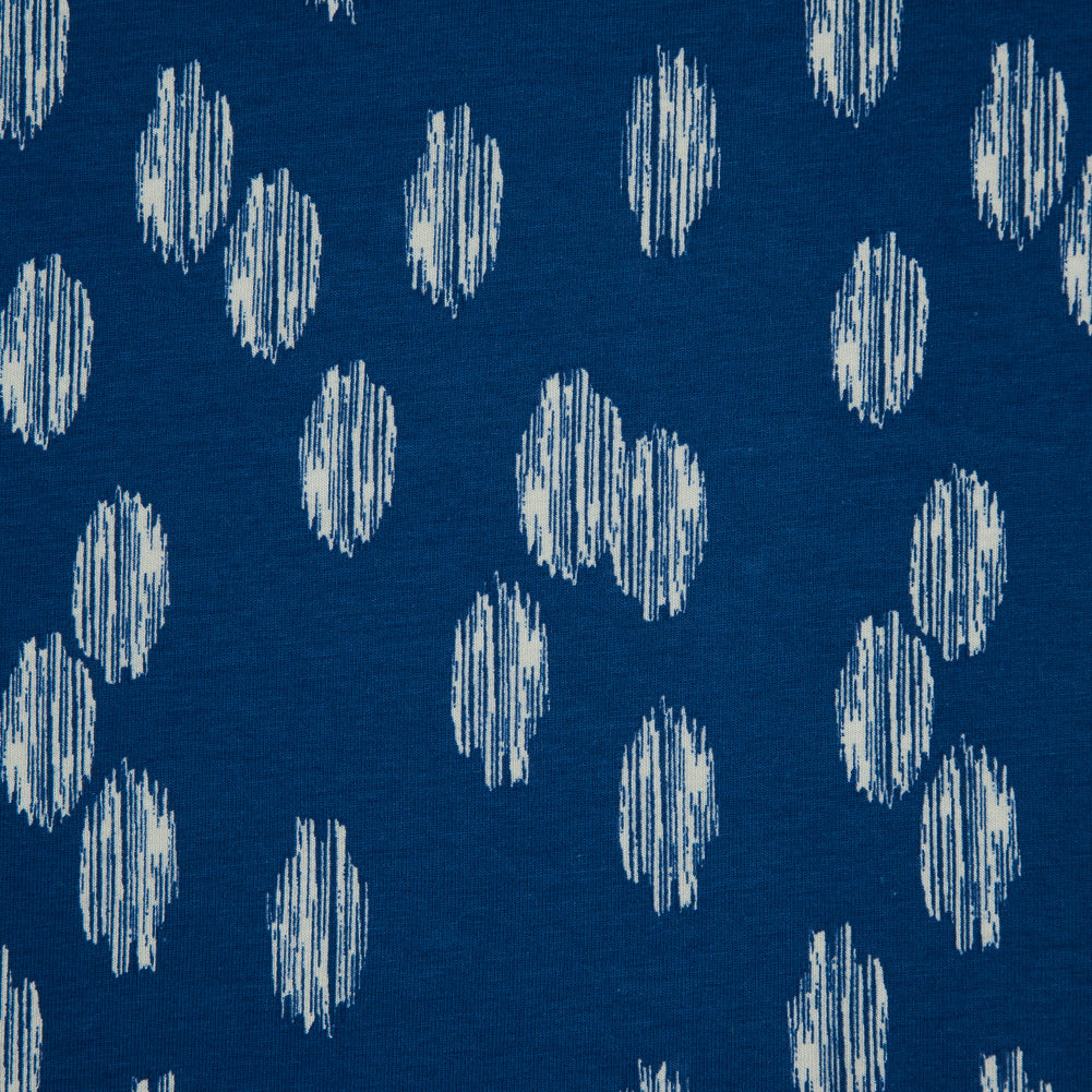 Blue Ikat Spots Cotton Jersey Full