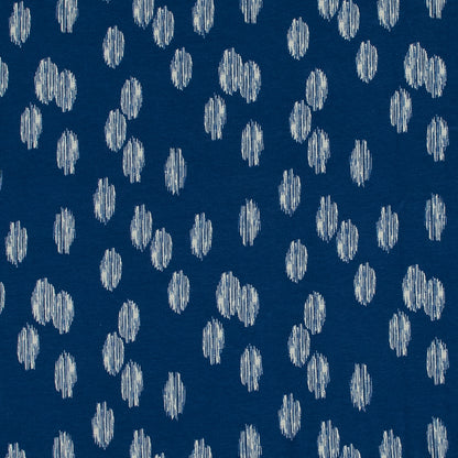 Blue Ikat Spots Cotton Jersey
