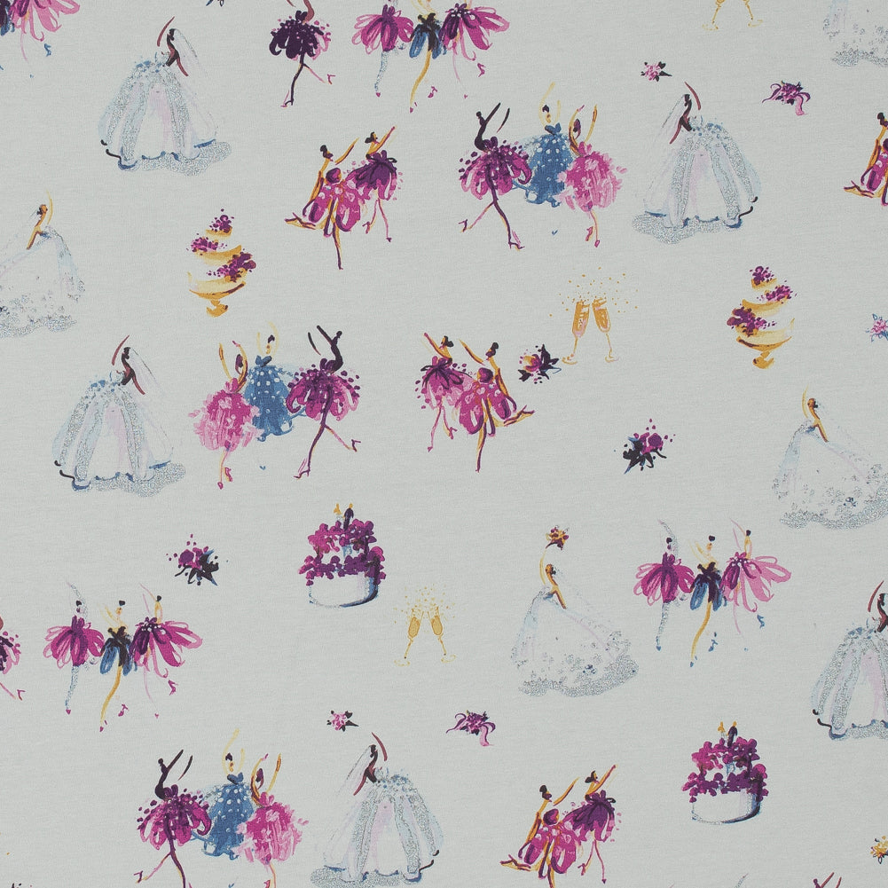 Ivory Bouquet Toss Cotton Jersey